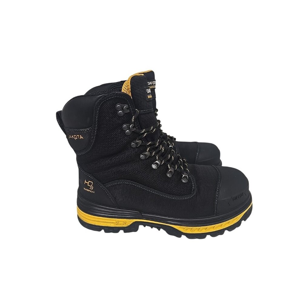 Dakota Men's Comp Toe Comp Plate 8560 Ballistic Nylon WP Work Boots Black 11M - Picture 2 of 8